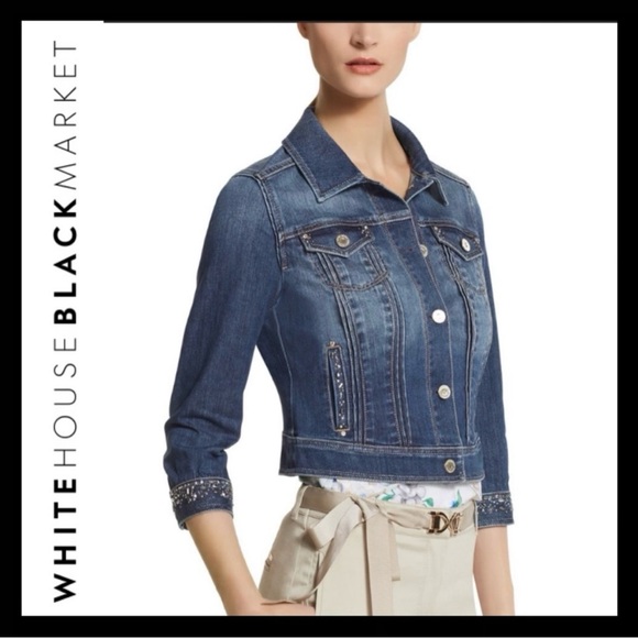 WHBM Embellished Denim Jacket - Picture 2 of 8